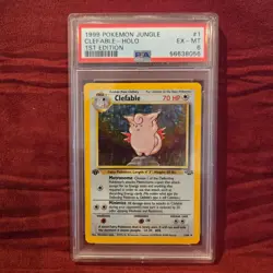 1999 Pokemon Jungle Clefable Holo 1st Edition #1 PSA 6 EX-MT WOTC Vintage TCG - Image 1