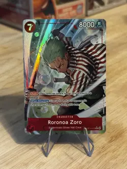 ONE PIECE Roronoa Zoro OP14-015 Alt Art Azure Sea’s Seven English Foil Card (B) - Image 1