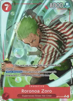 Roronoa Zoro OP14-015 Rare The Azure Sea's Seven One Piece Foil - Image 1