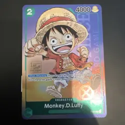 Monkey D Luffy P-037 1st Anniversary Tournament STAMP Promo Holo One Piece Card - Image 1