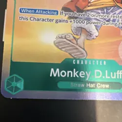 Monkey D Luffy P-037 1st Anniversary Tournament STAMP Promo Holo One Piece Card - Image 3