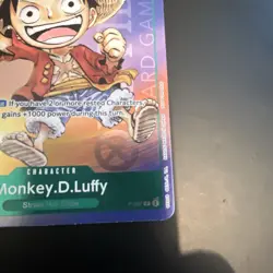 Monkey D Luffy P-037 1st Anniversary Tournament STAMP Promo Holo One Piece Card - Image 4