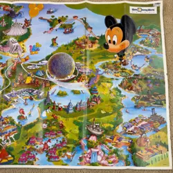 Vintage Walt Disney World Resort Souvenir Map Poster Large 39x26 1990's Epcot - Image 4