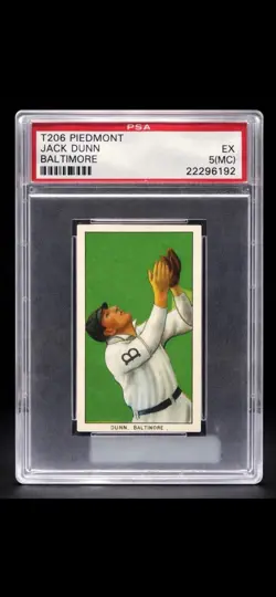 1909–11 T206 Jack Dunn Baltimore PSA 5 (MC) Piedmont Back Vintage Baseball Card - Image 1