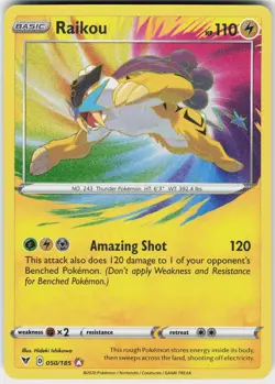 Raikou 050/185 Amazing Rare Vivid Voltage Pokemon Holo NM - Image 2