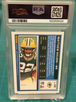 2025 Donruss Optic Rated Matthew Golden Blue Glitter PSA 10 GEM MT Pop 1 #205 - Image 2