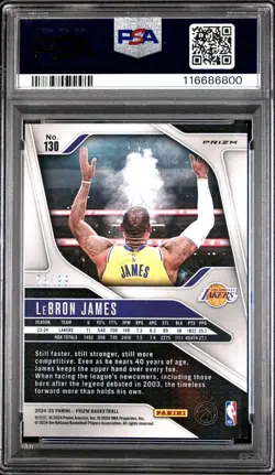2024-25 Panini Prizm LeBron James Purple Prizm /99 #130 PSA 9 - Image 2