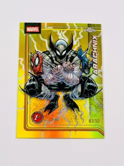 2026 Topps Chrome Marvel Gold Storm's Lightning 1st Arachnix 7/50 / Spider-Man - Image 1