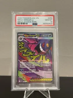 Pokemon TCG Mega Gengar ex 269/217 Ascended Heroes Holo English PSA 10 - Image 1