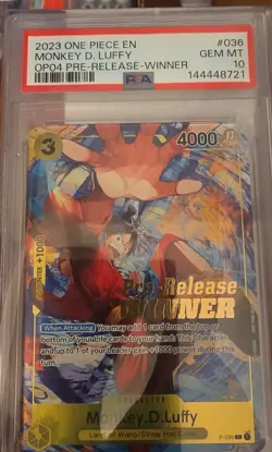 Monkey.D.Luffy (Pre-Release Tournament) (Winner) P-036 One Piece Promotion Cards - Image 1