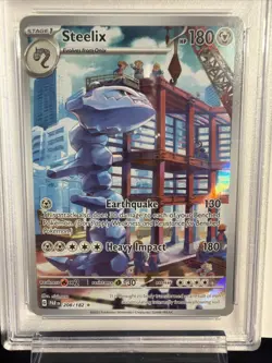 2023 POKEMON PAR EN-PARADOX RIFT ILLUSTRATION RARE #208 STEELIX PSA 9 - Image 2