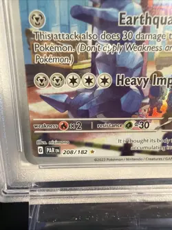 2023 POKEMON PAR EN-PARADOX RIFT ILLUSTRATION RARE #208 STEELIX PSA 9 - Image 3