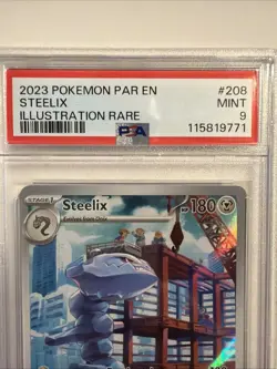2023 POKEMON PAR EN-PARADOX RIFT ILLUSTRATION RARE #208 STEELIX PSA 9 - Image 4
