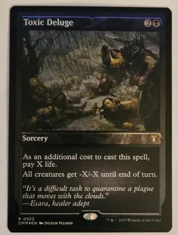 FOIL Etched Toxic Deluge MTG CMM 0523 NM Commander Masters Rare Pack Fresh - Image 1