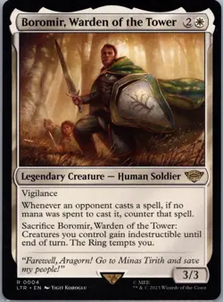 Boromir, Warden of the Tower 4 MTG The Lord of the Rings Rare Pack Pull Unplayed - Image 1