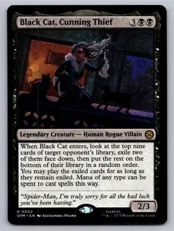 Black Cat, Cunning Thief 52 Rare Marvel's Spider-Man Magic: The Gathering NM - Image 1