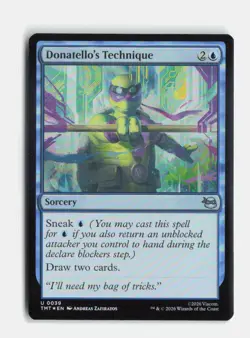 Donatello's Technique 39 Foil Teenage Mutant Ninja Turtles MTG NM - Image 1