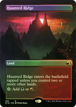 MTG NM+ Foil Haunted Ridge Borderless #282 Innistrad Midnight Hunt Magic Card - Image 1