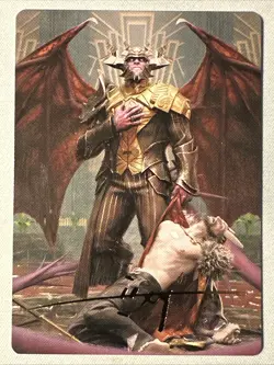 MTG Art Card / Ob Nixilis, the Adversary / ASSNC / Gold-Stamped Signature - Image 1