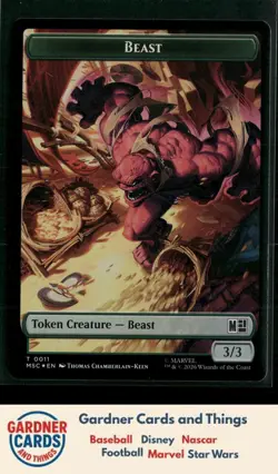 Commander: Marvel Super Heroes #11 // 15 Beast // Vibranium Double-Sided Token - Image 1
