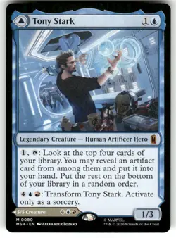 Tony Stark 80 Mythic Marvel Super Heroes Magic: The Gathering Near Mint - Image 1