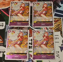 One Piece CCG Nami 4x Card Playset PRB02-012 - English - ALL NM+ - Image 1