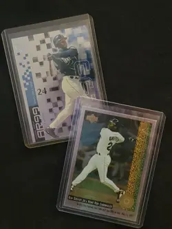 KEN GRIFFEY JR LOT (2) UPPER DECK SILVER FOIL INSERTS 1997 1999 Seattle MARINERS - Image 1