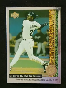 KEN GRIFFEY JR LOT (2) UPPER DECK SILVER FOIL INSERTS 1997 1999 Seattle MARINERS - Image 4