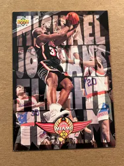 1993-94 UPPER DECK - MICHAEL JORDAN FLIGHT TEAM INSERT - HAROLD MINER HEAT #FT14 - Image 1