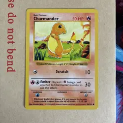 Charmander Shadowless 46/102 Base Set WOTC Pokemon Card - LP - Image 1