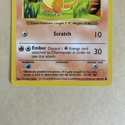 Charmander Shadowless 46/102 Base Set WOTC Pokemon Card - LP - Image 3