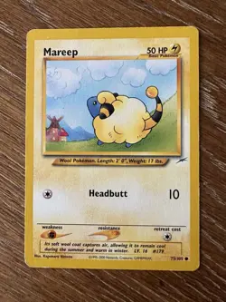 Mareep 75/105 Common Neo Destiny Pokemon Card Vintage MP-LP - Image 1