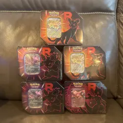Pokemon Team Rocket MewTwo Tins New Sealed Destined Rivals - 5 Tins Total - Image 1