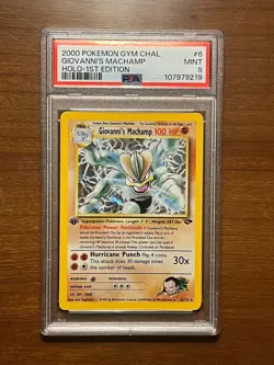 2000 POKEMON GYM CHALLENGE HOLO-1ST EDITION #6 GIOVANNI'S MACHAMP PSA 9 - Image 1