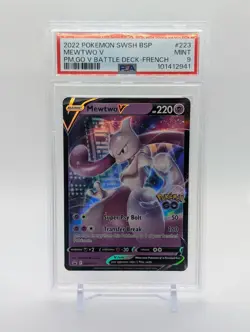 Pokemon🔥MEWTWO V SWSH223🔥PSA 9🔥POP 3🔥Pokemon GO🔥Black Star PROMO - Image 1
