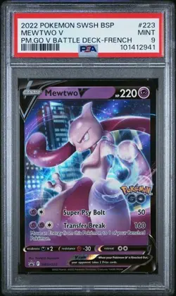 Pokemon🔥MEWTWO V SWSH223🔥PSA 9🔥POP 3🔥Pokemon GO🔥Black Star PROMO - Image 3