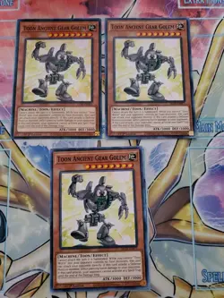 Yugioh - Toon Ancient Gear Golem DLCS-EN073 NM 1st ed Common x3 - Image 1