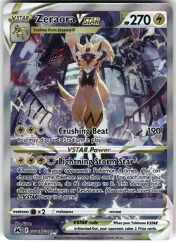 Zeraora VSTAR GG43/GG70 Holo VSTAR Rare Crown Zenith Galarian Gallery Pokemon NM - Image 1