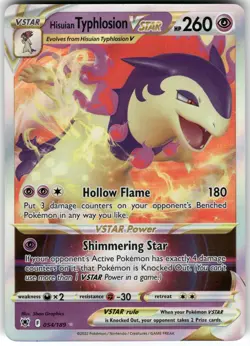 Hisuian Typhlosion VSTAR 054/189 Holo VSTAR Rare Astral Radiance Pokemon NM - Image 1
