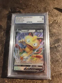 Pokemon 2020 Meowth V SWSH004 Sword & Shield Promo Holo Mint 9 - Image 1