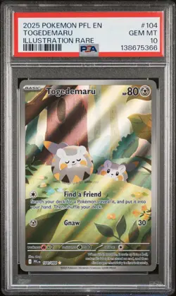 2025 POKEMON PFL EN-PHANTASMAL FLAMES ILLUSTRATION RARE #104 TOGEDEMARU PSA 10 - Image 1