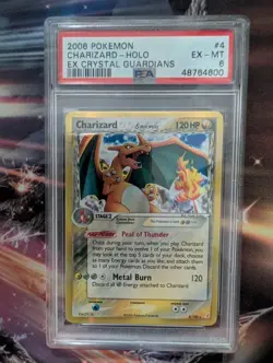 2006 POKEMON EX CRYSTAL GUARDIANS #4 CHARIZARD-HOLO PSA 6 - Image 1