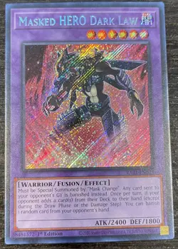Masked HERO Dark Law 1st Edition Secret Rare RA01-EN025 Yu-Gi-Oh! - Image 1