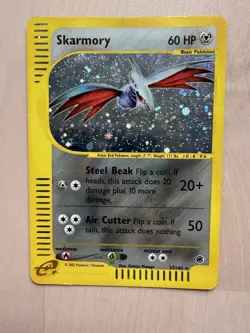 Pokemon TCG Skarmory Expedition Base Set Holo Rare #027/165 60 HP 2002 English - Image 1