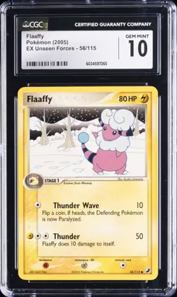 2005 POKEMON EX UNSEEN FORCES #56/115 FLAAFFY CGC 10 GEM MINT - Image 1