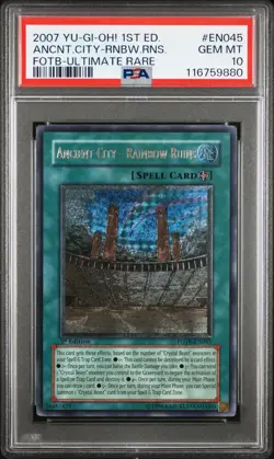 YUGIOH PSA 10 Ancient City Rainbow Ruins TAEV-EN045 Ultimate Rare 1st Edition - Image 1