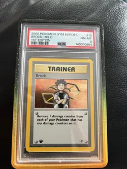 2000 POKEMON GYM HEROES #15 BROCK-HOLO 1ST EDITION PSA 8 - Image 1