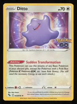 Ditto 053/078 Holo Rare Pokemon GO Pokemon Near Mint - Image 1