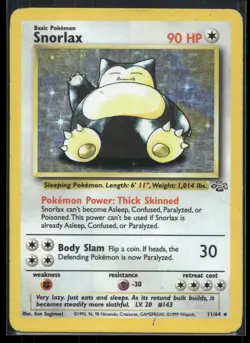 Snorlax 11/64 Rare Jungle Pokemon Unlimited Holo Heavily Played - Image 1
