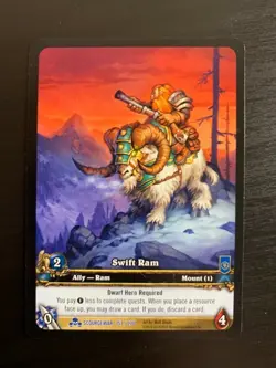 World of Warcraft WoW TCG Promo - EA Extended Art Swift Ram - Image 1